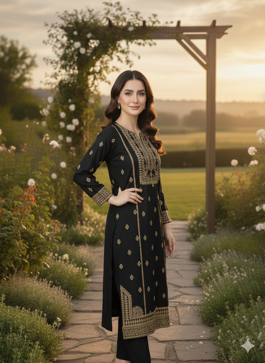 Embroidery dress winter Collection