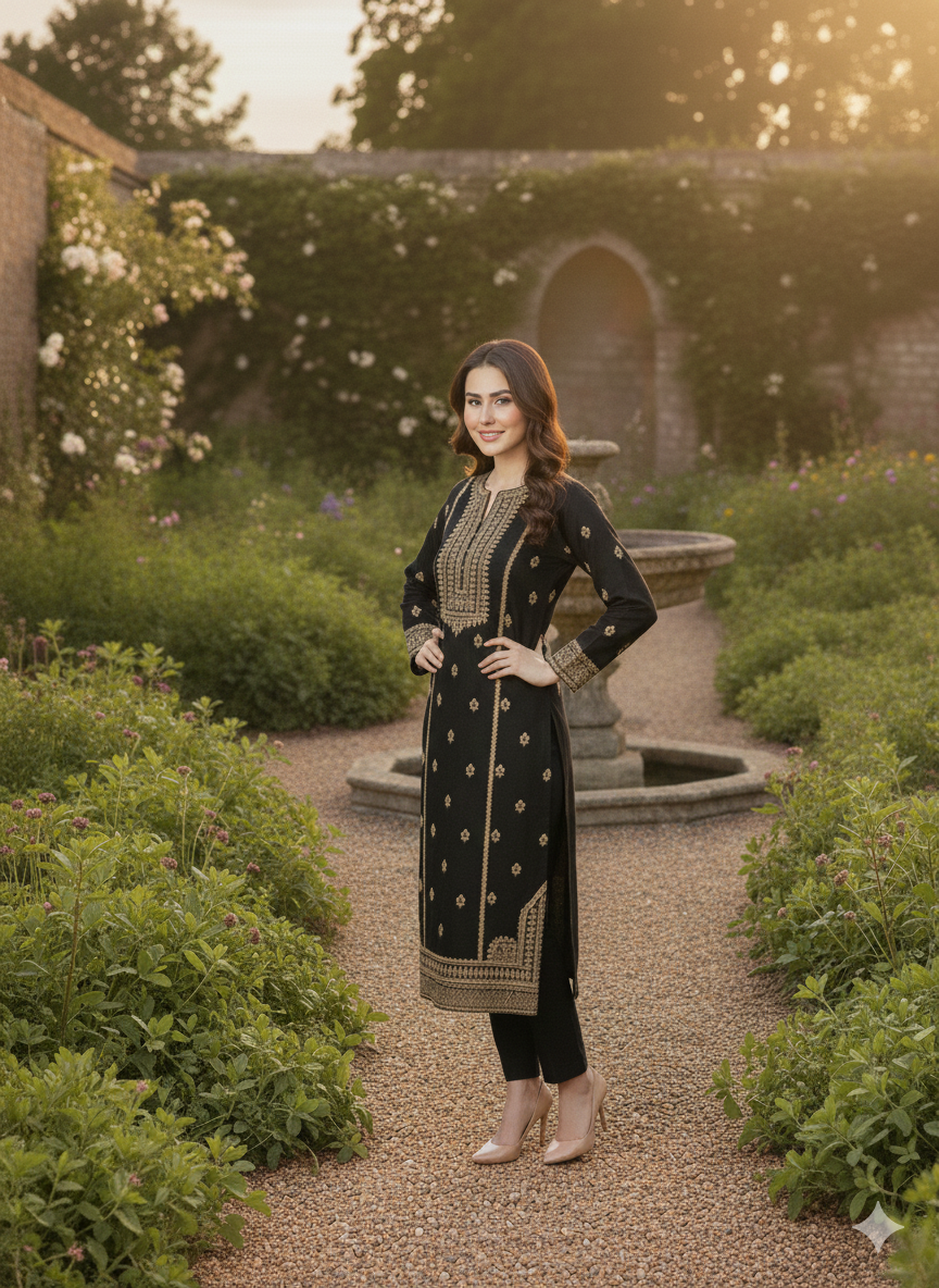 Embroidery dress winter Collection