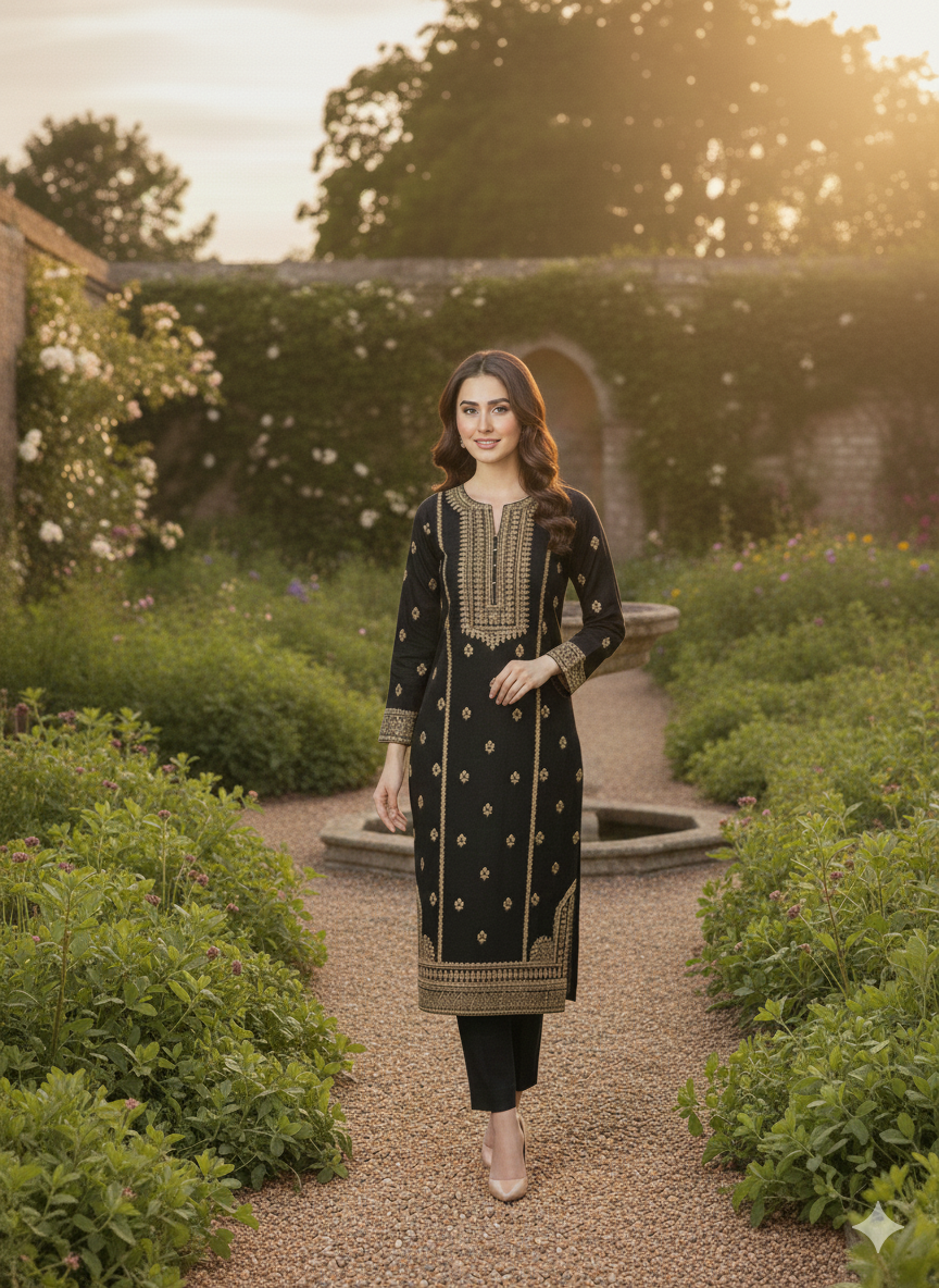 Embroidery dress winter Collection